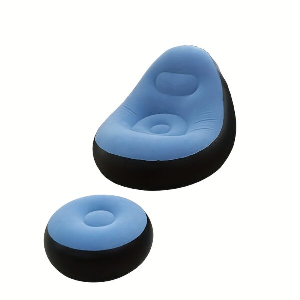 Chaise Longue Gonflable Pliable avec Dossier – Image 9