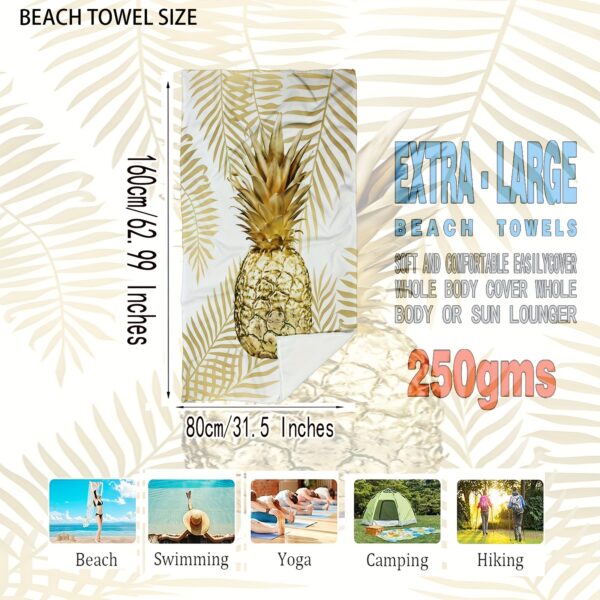Serviette de Plage à Imprimé Ananas Tropical – Image 3