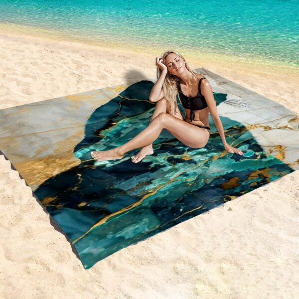 Drap de plage Chat En Marbre Abstrait – Image 2