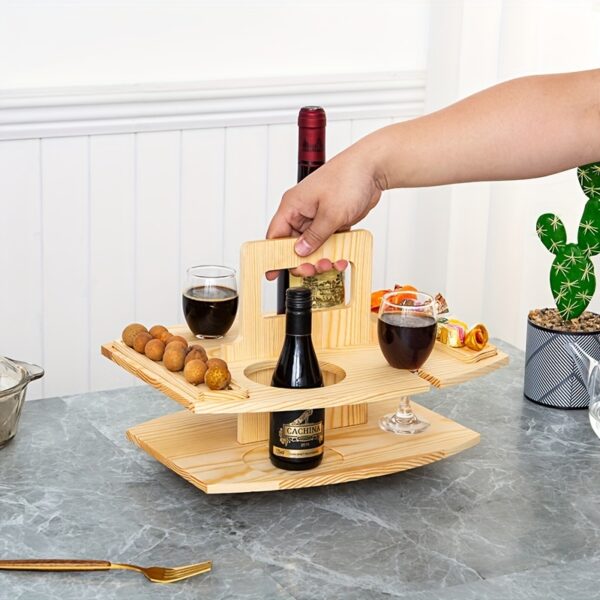 Étagère de rangement portable en bois multi-niveaux – Image 7