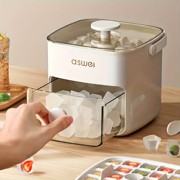 Fabricant de glace à 48 cubes avec couvercle à pression facile – Image 3