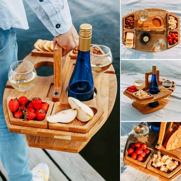Table de vin en bois portable – Image 5