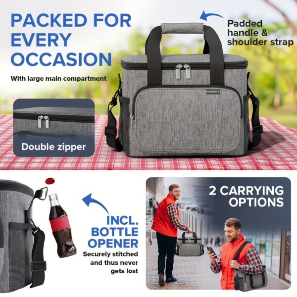 Sac isotherme pour bière de grande capacité 30L avec ouvre-bouteille – Image 7