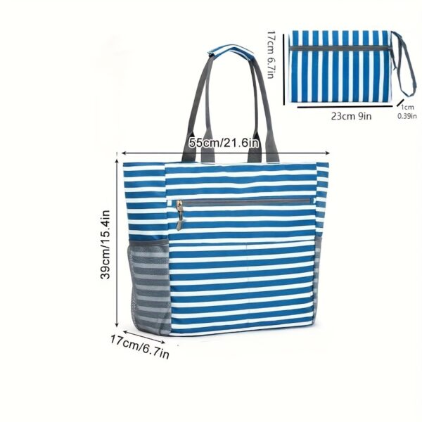 Sac de plage 2 pièces – Grande capacité, pliable, idéal vacances mer – Image 3
