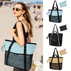 Sac de plage femme 8 poches – Pliable, léger, anti-sable avec zip