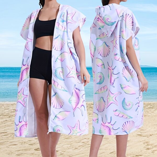 poncho de plage imprimé mer – Image 5