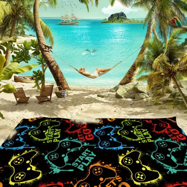Serviette de Plage à Motif Manette de Jeu Vivante – Image 5