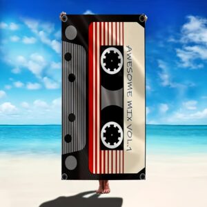 Serviette de plage en cassette rétro