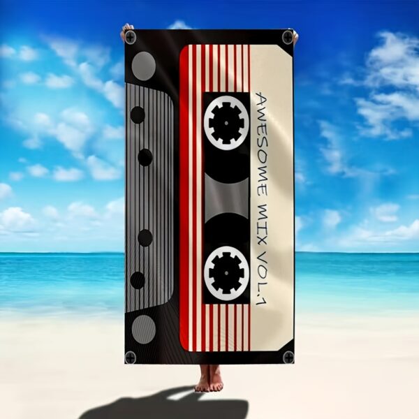 Serviette de plage en cassette rétro