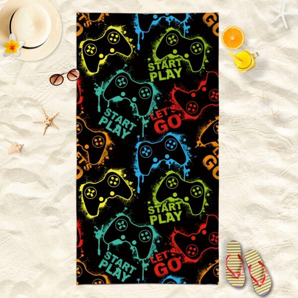 Serviette de Plage à Motif Manette de Jeu Vivante – Image 6