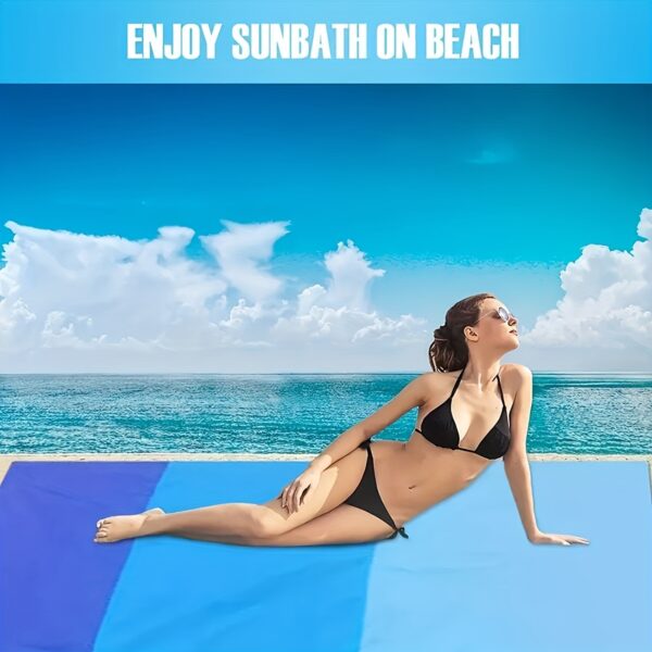 Drap de plage triple bleu – Image 5