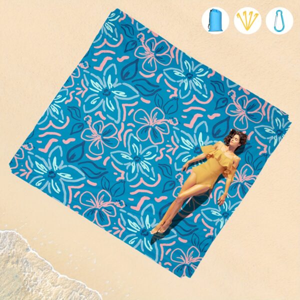 Drap de Plage bleu fleur