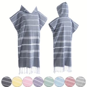 Poncho de plage rayé
