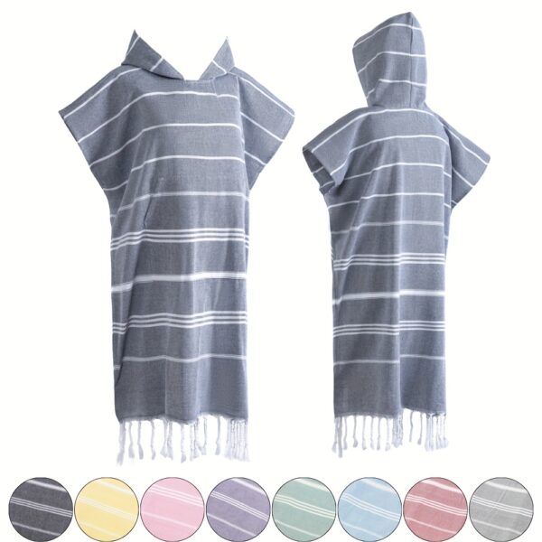 Poncho de plage rayé