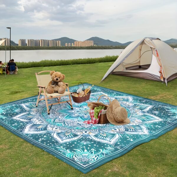 Drap de plage Imprimé Florale Bohème et Mandala – Image 2