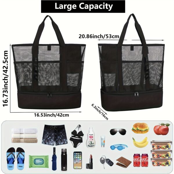 Sac de Plage Anti-Sable pour Femmes avec Glacière – Image 2