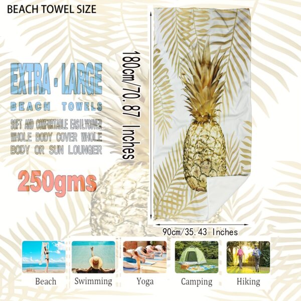 Serviette de Plage à Imprimé Ananas Tropical – Image 4