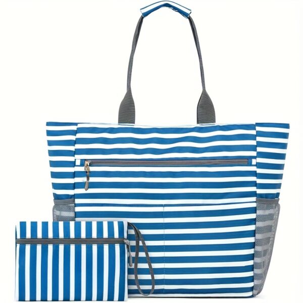 Sac de plage 2 pièces – Grande capacité, pliable, idéal vacances mer – Image 7