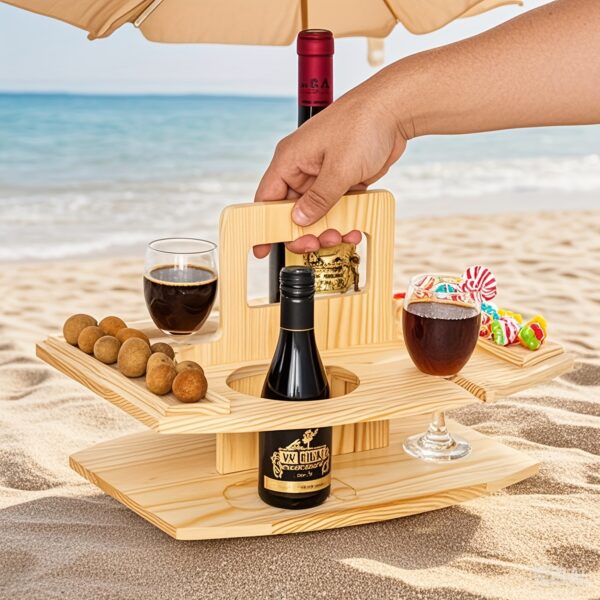 Table de vin en bois portable – Image 9