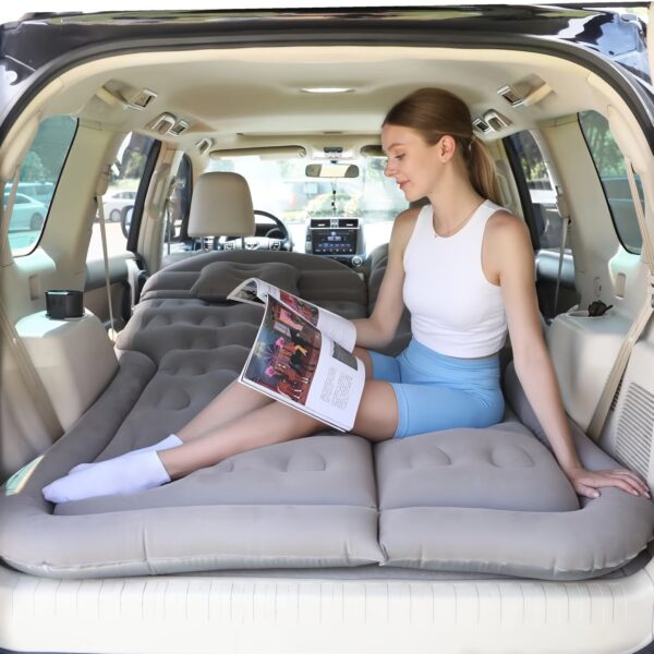 Matelas gonflable pour voiture SUV - Lit gonflable pour coffre de voiture - Lit de voyage pour siège arrière de voiture - Air mattress pour camping-car sans pompe – Image 7