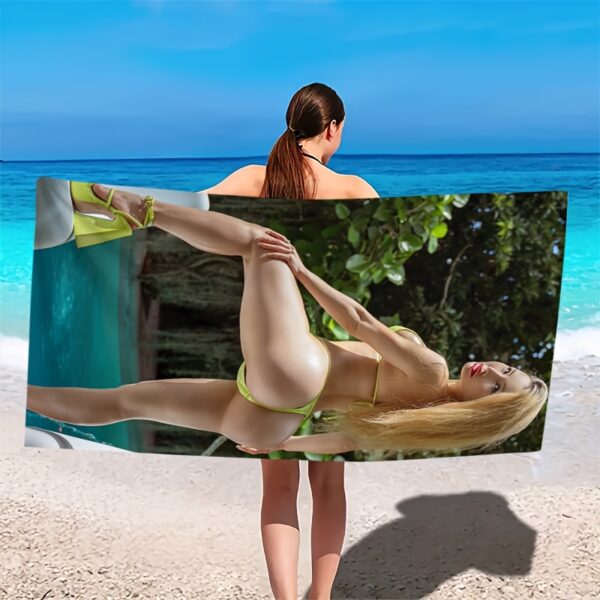 Serviette de Plage Thème Bikini Beauté, – Image 2