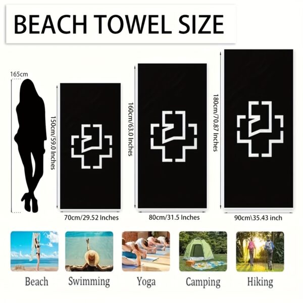 Serviette de Plage Noir & Blanc – Image 3
