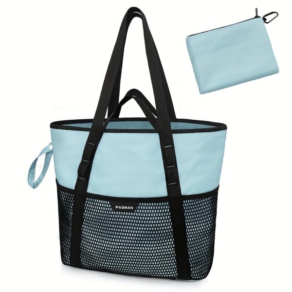 Sac de plage femme 8 poches – Pliable, léger, anti-sable avec zip – Image 5