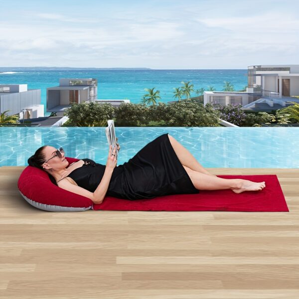 Tapis de Plage Gonflable pour 1 Personne avec Oreiller – Image 4