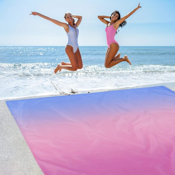 Drap de plage Sandproof, Gradient bleu à rose à violet