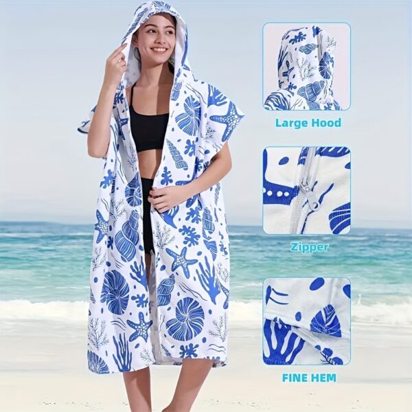 poncho de plage imprimé mer – Image 2