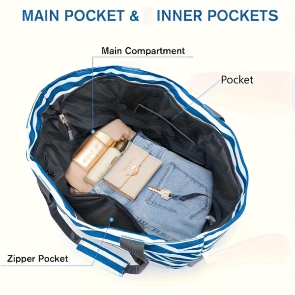 Sac de plage 2 pièces – Grande capacité, pliable, idéal vacances mer – Image 5
