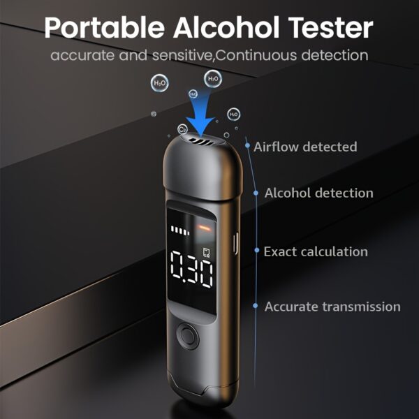 Alcootest numérique, testeur d'alcool portable avec écran LCD – Image 2