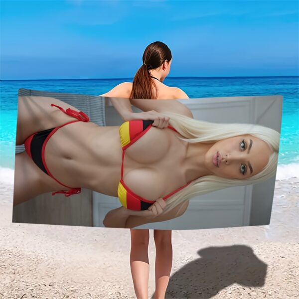 Serviette de plage à thème de beauté bikini – Image 2
