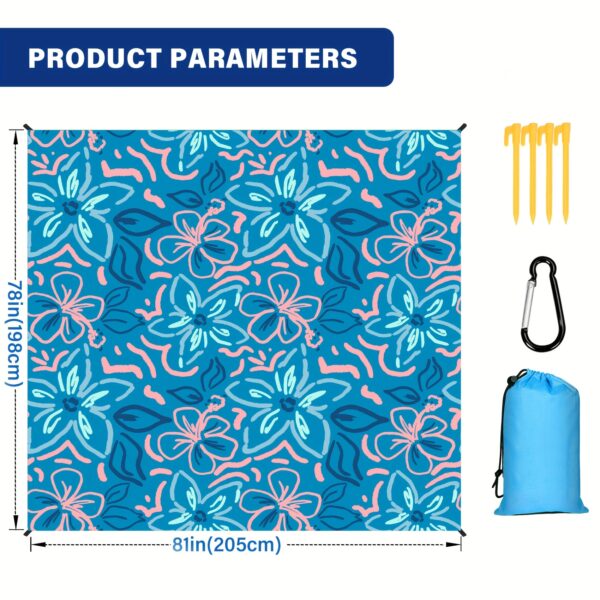 Drap de Plage bleu fleur – Image 5