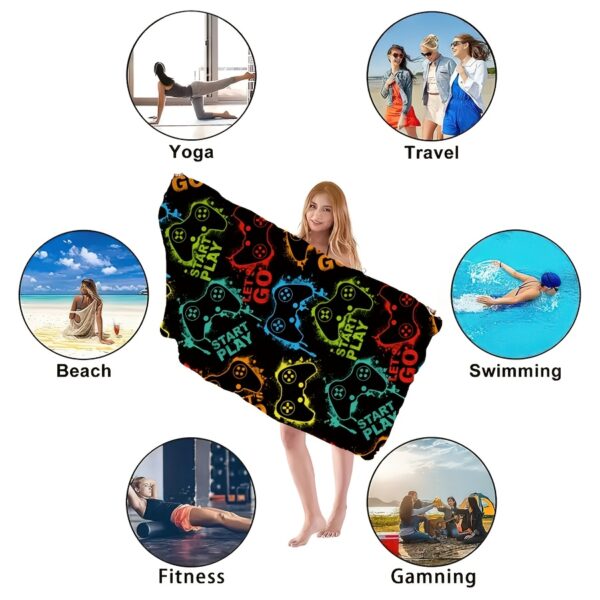 Serviette de Plage à Motif Manette de Jeu Vivante – Image 9
