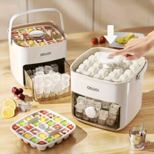 Fabricant de glace à 48 cubes avec couvercle à pression facile