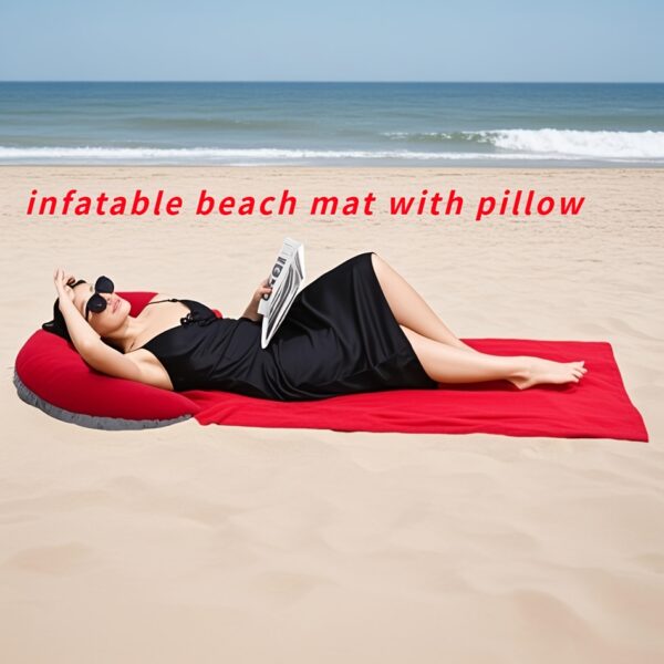 Tapis de Plage Gonflable pour 1 Personne avec Oreiller – Image 7