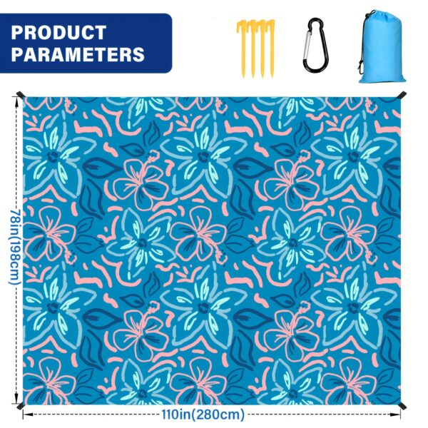 Drap de Plage bleu fleur – Image 4