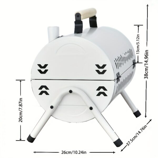 Ensemble Complet de 5 Pièces pour Barbecue à Charbon Pliable avec Poignée en Bois et Résistance à la Chaleur – Image 4