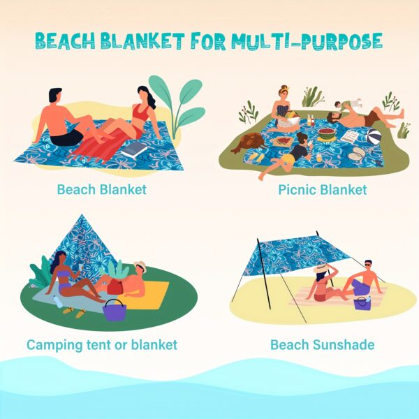 Drap de Plage bleu fleur – Image 3