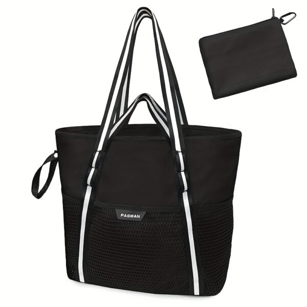 Sac de plage femme 8 poches – Pliable, léger, anti-sable avec zip – Image 6