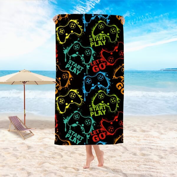 Serviette de Plage à Motif Manette de Jeu Vivante – Image 4