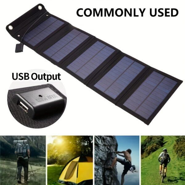 Chargeur de panneau solaire pliable 60W avec port USB – Image 2