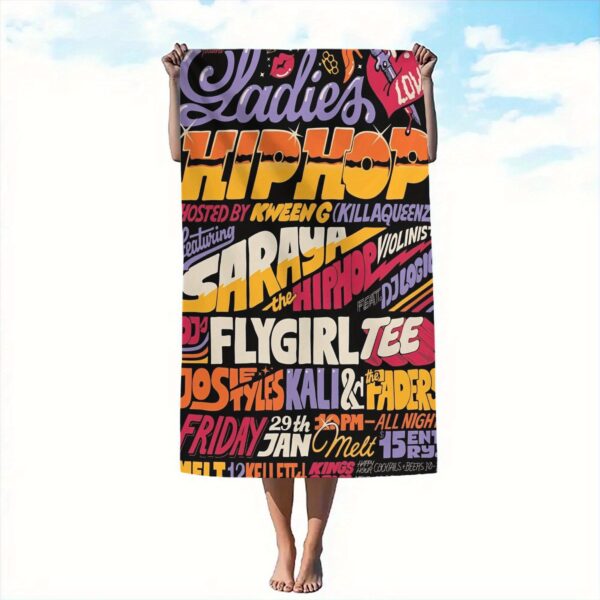 Serviette de Plage en Microfibre Graphique Hip-Hop – Image 6