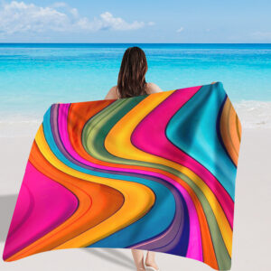 Drap de plage Motif Vagues Colorées
