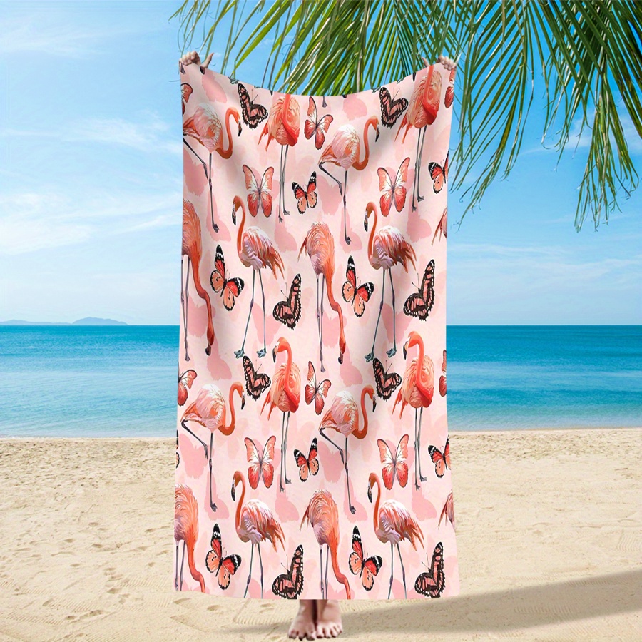 Drap de plage Flamant Rose & Papillon – Image 10