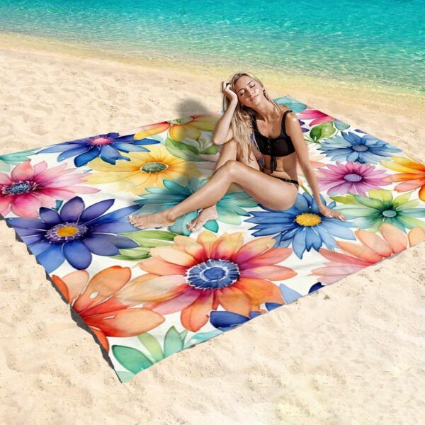 Drap de plage florale extra large – Image 2