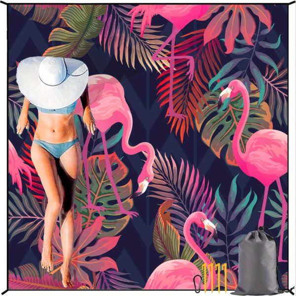 Drap de plage Motif Flamant Rose