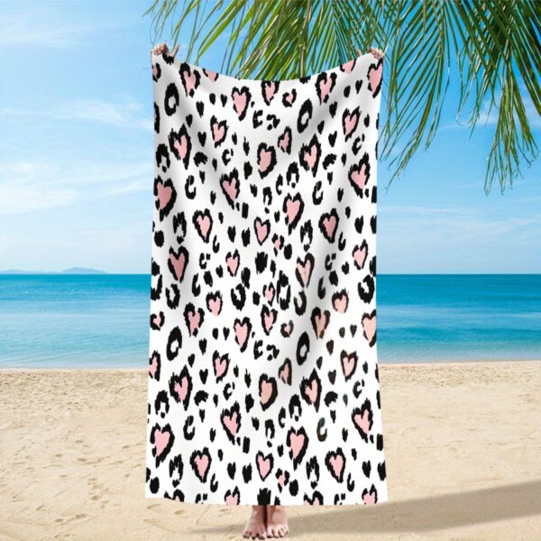 Drap de plage léopard rose amour – Image 10