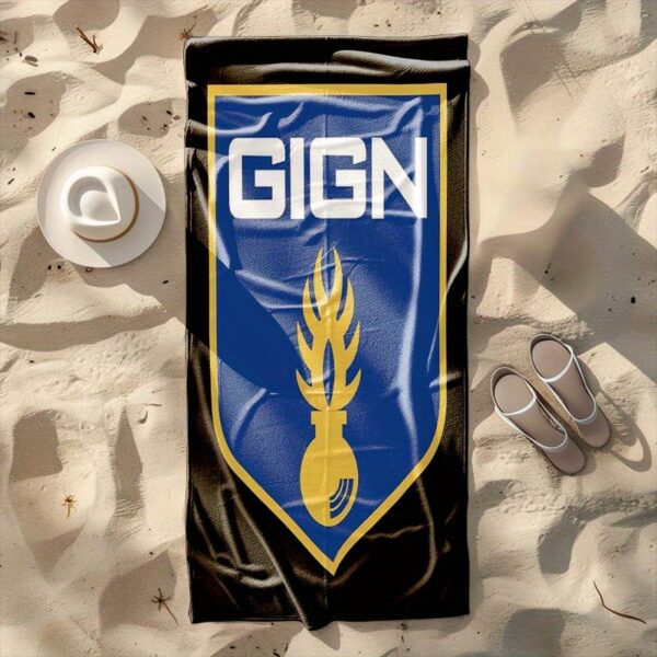 Serviette de Plage GIGN Drapeau Français Écusson